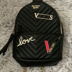 Black Victoria Secrets Mini Backpack